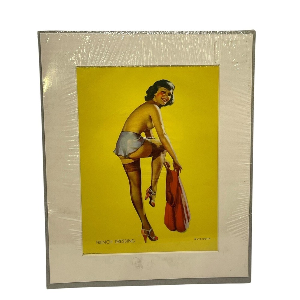 Vintage‎ 1940s Pinup Girl Picture  by Gil Elvgren- French Dressing NOS Sealed
